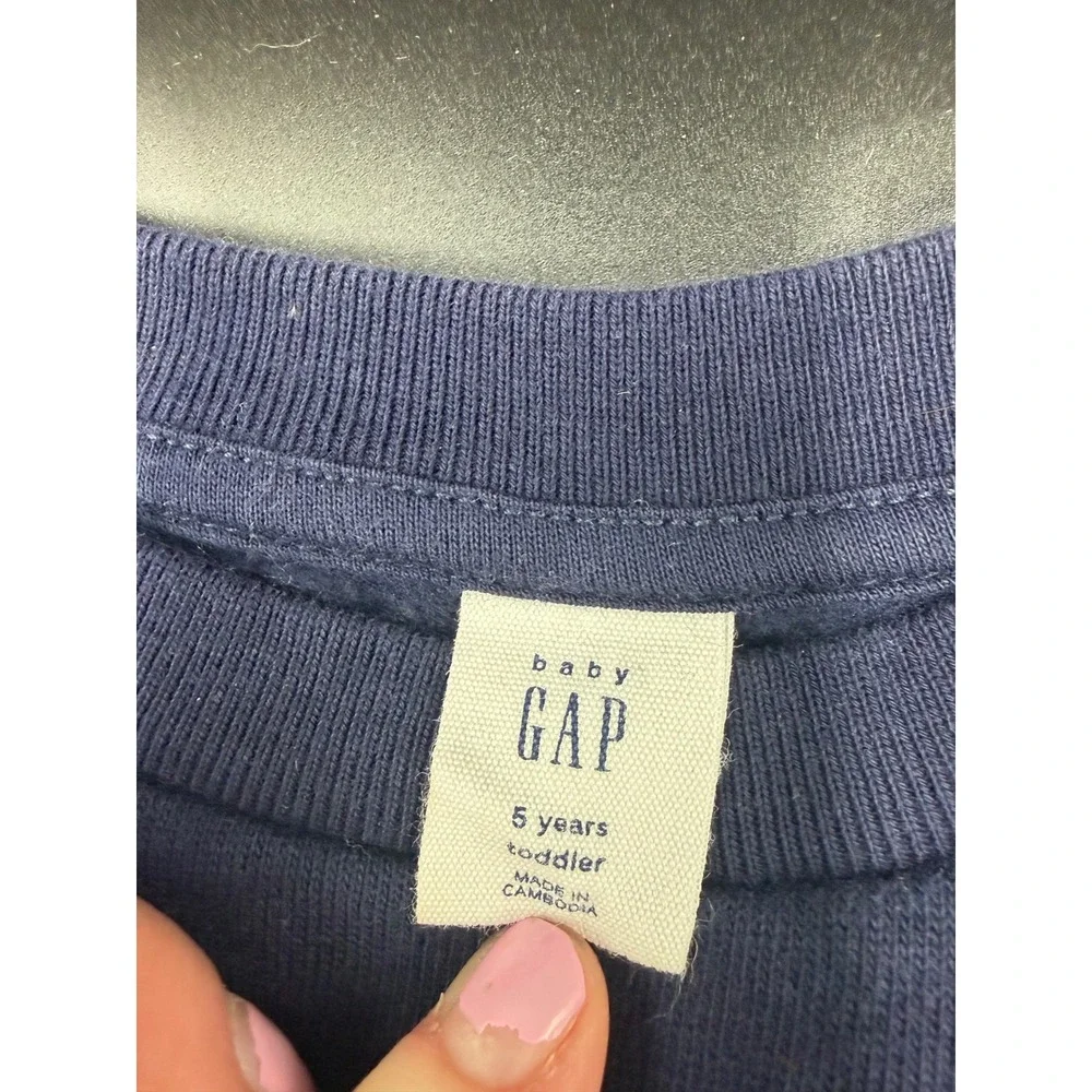 Baby Gap Girls 5T Sweatshirt Dress Navy Rainbow GAP Original Kangaroo Pocket